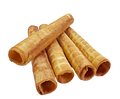 Wafer Rolls with Condensed Milk , Chocolate .